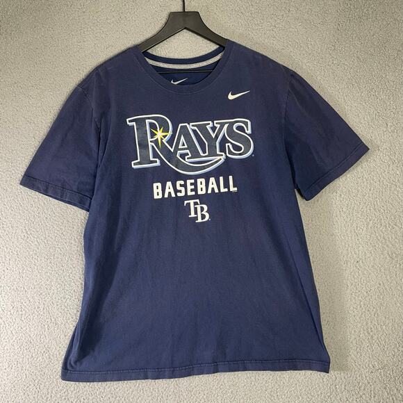 Nike Tampa Bay Rays Baseball T-Shirt Men’s XL Navy Blue MLB Short Sleeve Tee‎ - Picture 5 of 9